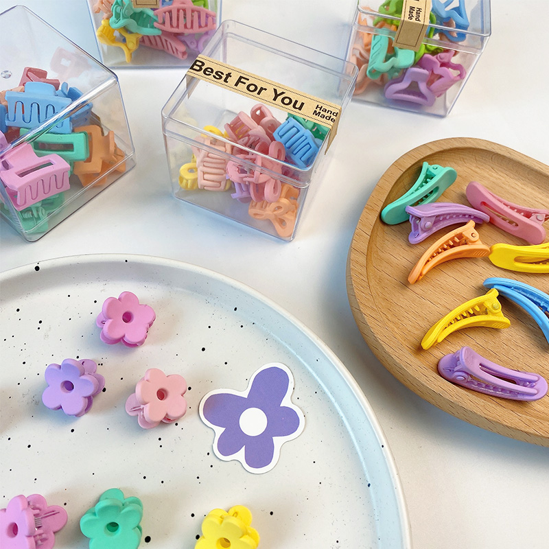 彩虹色发夹甜美女生鸭嘴夹