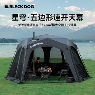 BLACKDOG黑狗户外穹顶五边形速开天幕自动帐篷露营懒人黑