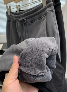 复合奥粒绒 保暖不臃肿 odm公司货字母刺绣加厚束口休闲裤男 卫裤