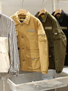 经典 日系男士 多口袋工装 棉衣 全棉休闲翻领外套潮 夹克式 复古情怀