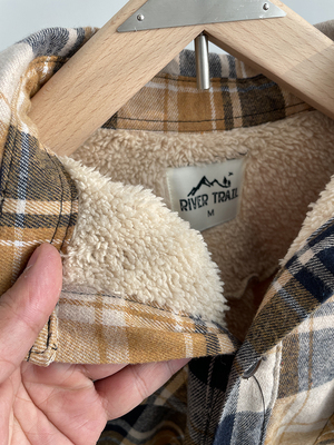 经典欧美风加绒加厚保暖长袖衬衫