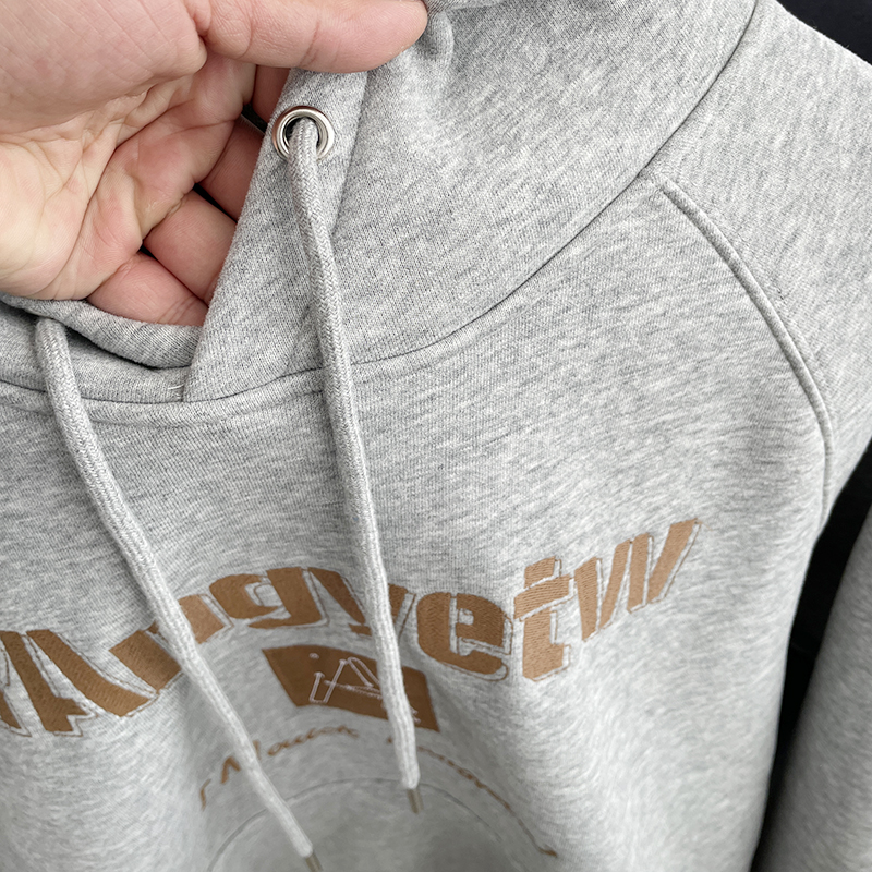 加绒odm公司货潮套头衫字母卫衣