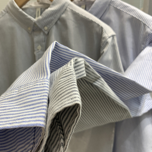 单穿 衬衫 打底 宽松竖条纹休闲长袖 男女小外套潮 odm公司货 经典