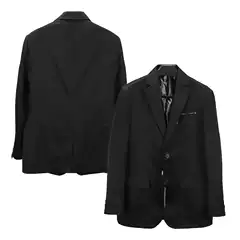 Spring and Autumn Men's Business Casual Suit, Black Suit Jacket with Center Slit, Lapel, Single-Breasted, Double-Button