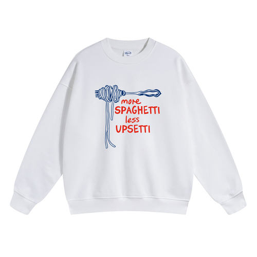 多吃意面少点烦恼more spaghetti less upsetti趣味双语圆领卫衣