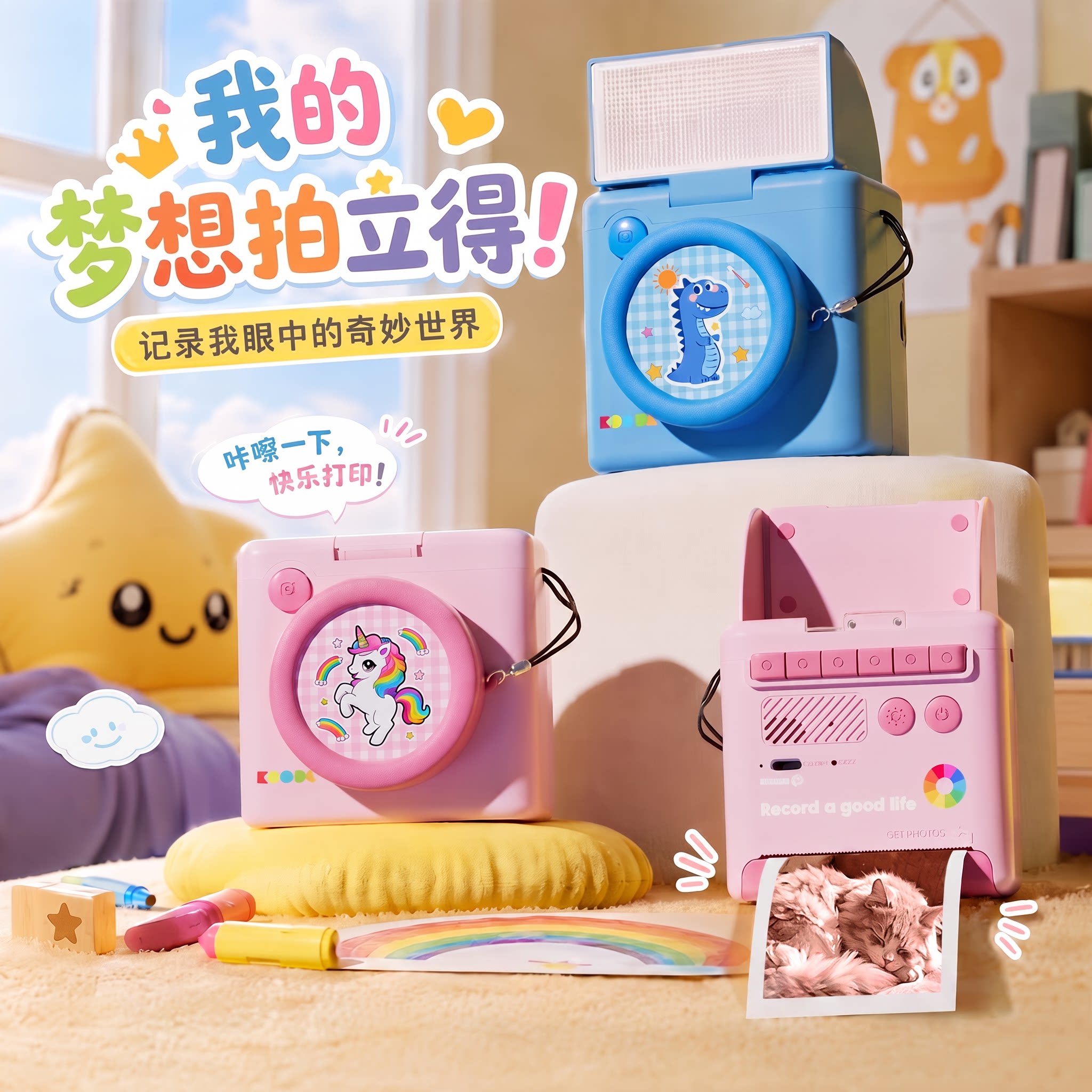 儿童AI拍立得相机】女孩生日礼物
