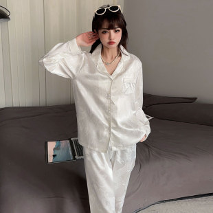 春天家居服两件套可外穿 长袖 145 150cm小个子睡衣女春秋冰丝薄款