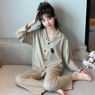 xs码睡衣女款2026新款小个子150cm秋季纯棉翻领长袖家居服两件套