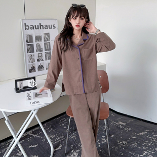 145 新款 家居服德绒套装 纯色长袖 150cm 睡衣女小个子秋冬薄绒开衫