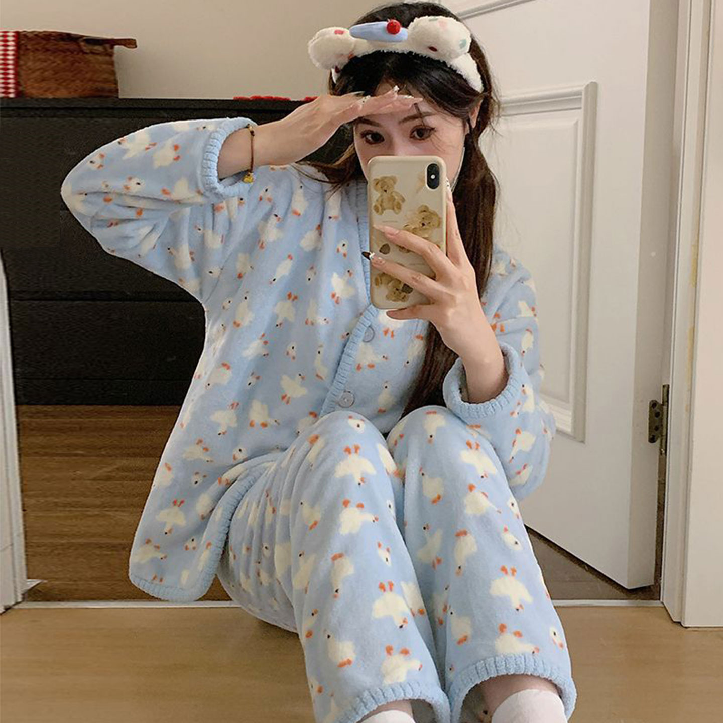 150小个子女生秋冬法兰绒睡衣