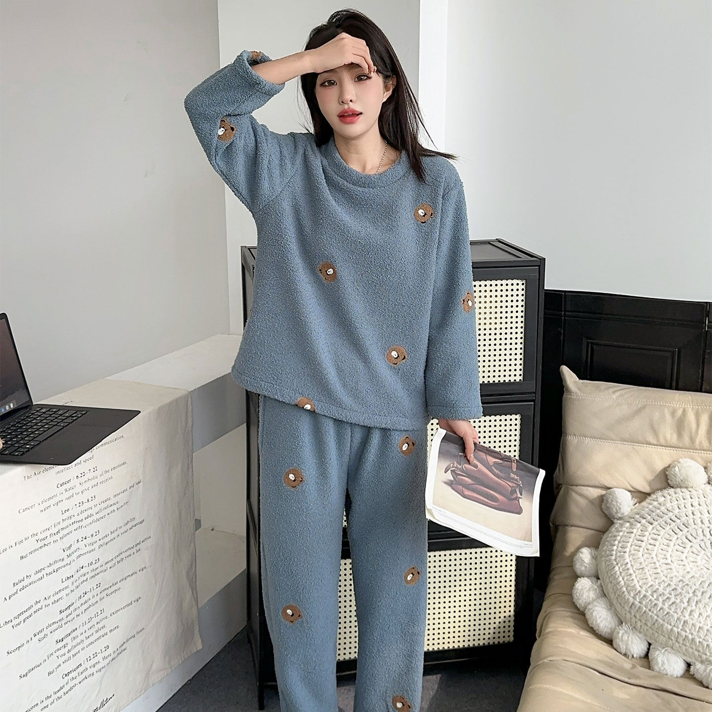 145150小个子秋冬珊瑚绒睡衣