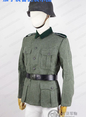 德WH M36原野灰毛呢作战服上衣裤子WH野战工装 诺曼军物