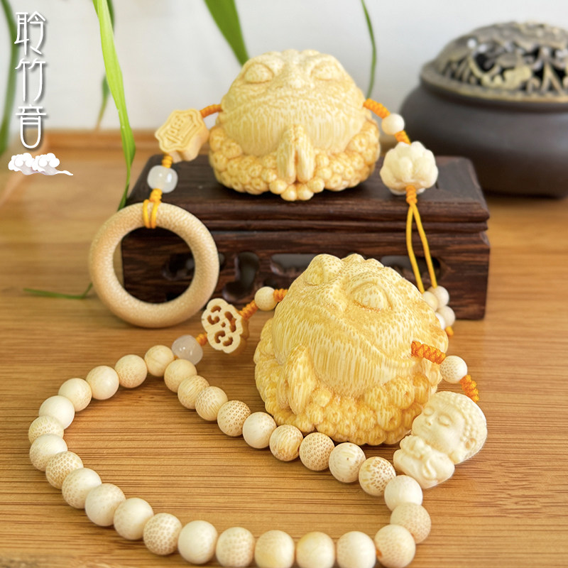 [聆竹音]文玩竹雕手把件金蟾祈愿龙血金丝竹雕刻金蟾手把件图片