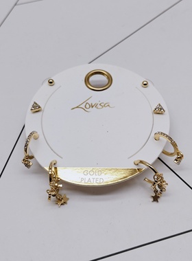 K270夸张质感时尚潮流气质名媛街拍几何镀真金套装创意金属耳环女