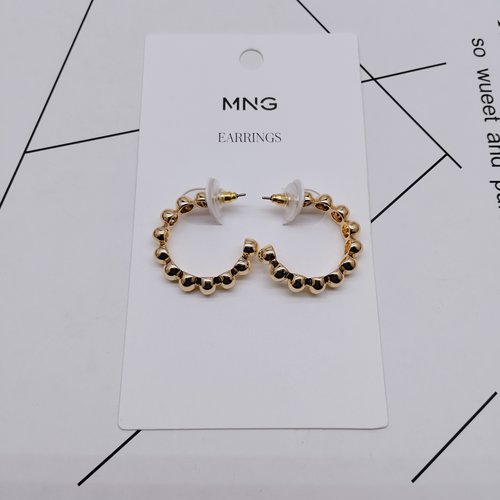 K212夸张质感时尚潮流气质名媛街拍几何中古宫廷创意金属耳钉-女