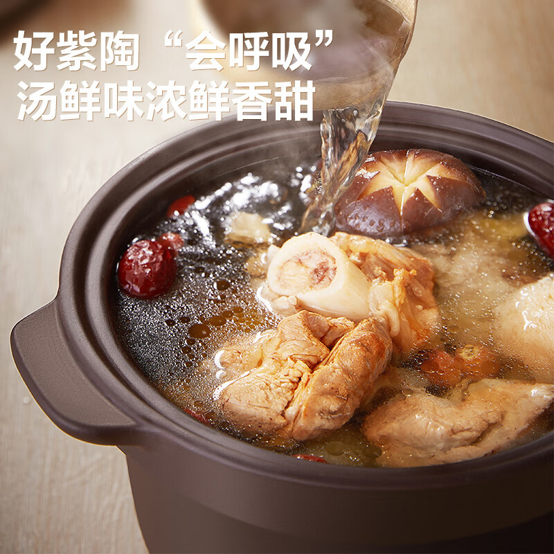 苏泊电炖锅电炖盅电砂锅煲汤锅炖汤锅煮粥锅电煮锅紫陶 DG20YC815