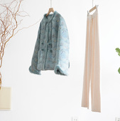 兰花清雅 梅花五福 金鹤祥瑞 沐遥 新中式 枇杷扣水貂毛薄棉外套