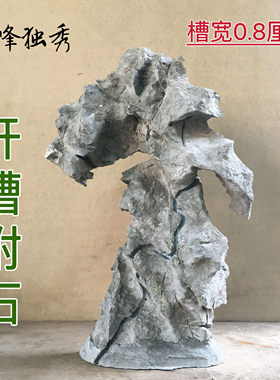 盆景附树抱石天然英德石已开槽
