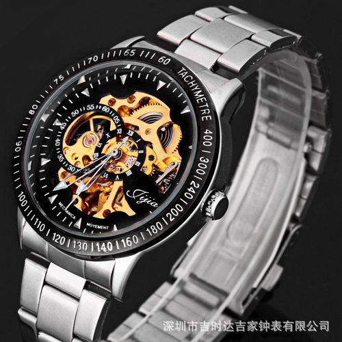 JIJIA大镂空自动机械表真钉大眼镂空机械表