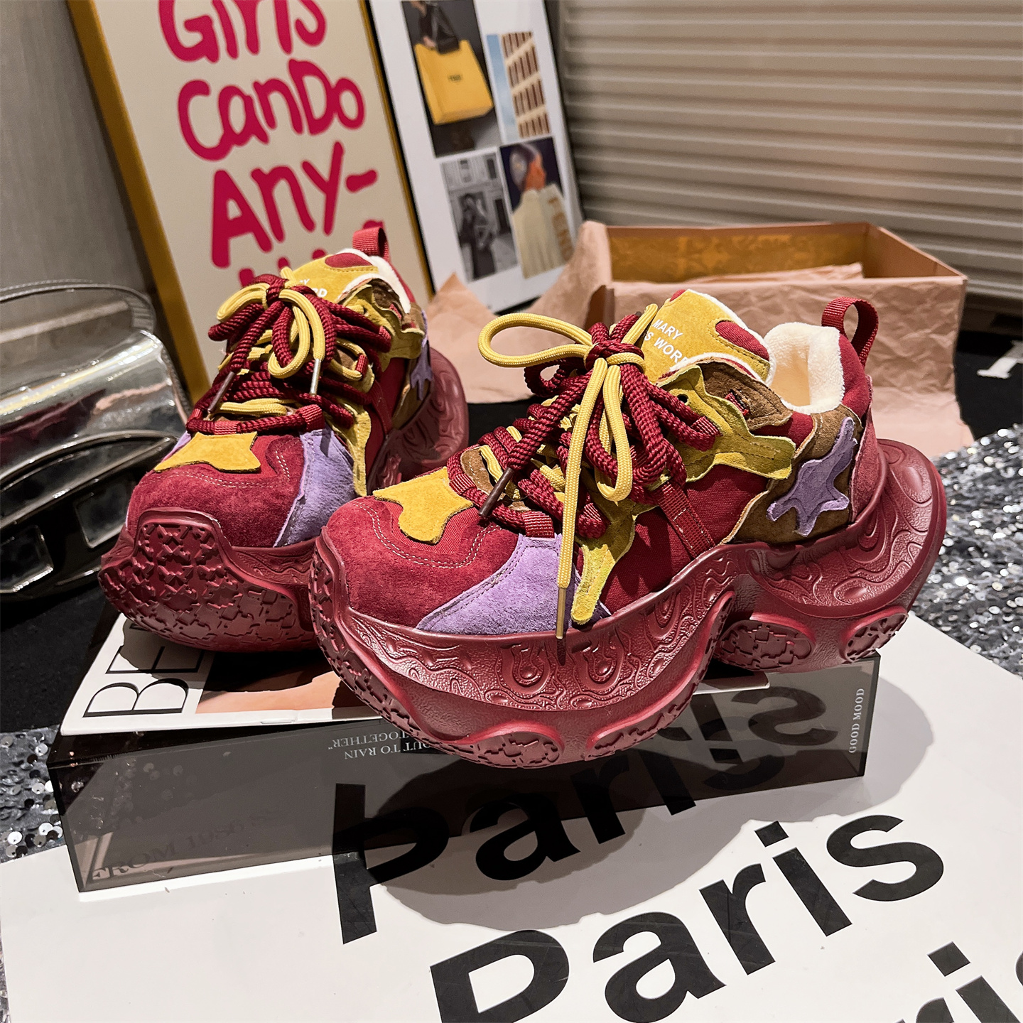 增高休闲运动鞋气球底松糕鞋