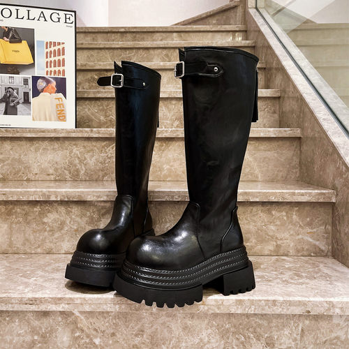 不过膝靴机车长筒靴烟筒靴瘦瘦靴