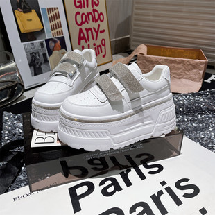 2026春夏新款小众设计厚底松糕超高跟小个子8cm休闲鞋面包鞋女鞋