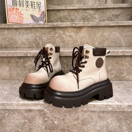 欧货黄靴工装马丁靴机车靴女鞋
