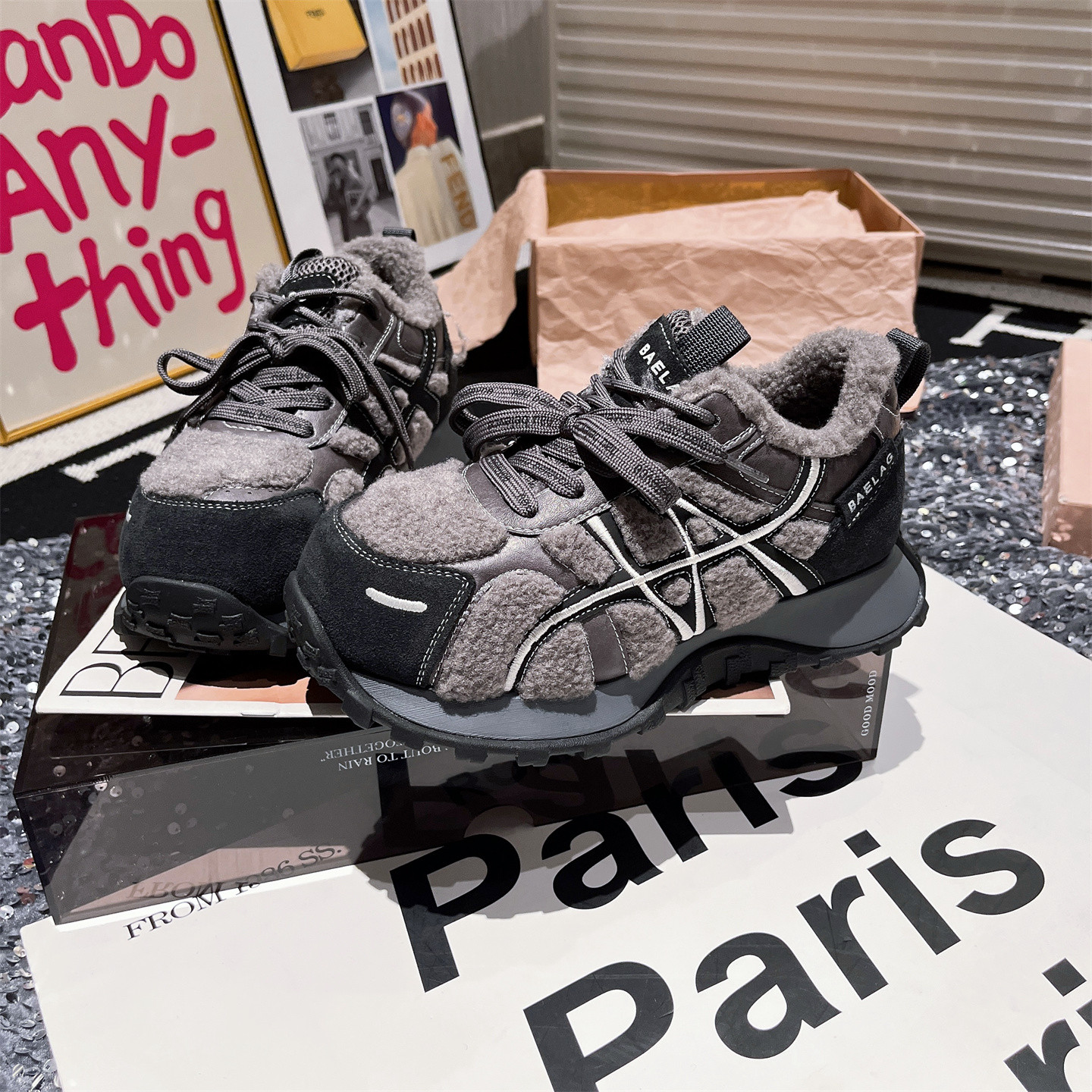 松糕老爹鞋运动鞋灰色德训鞋女鞋