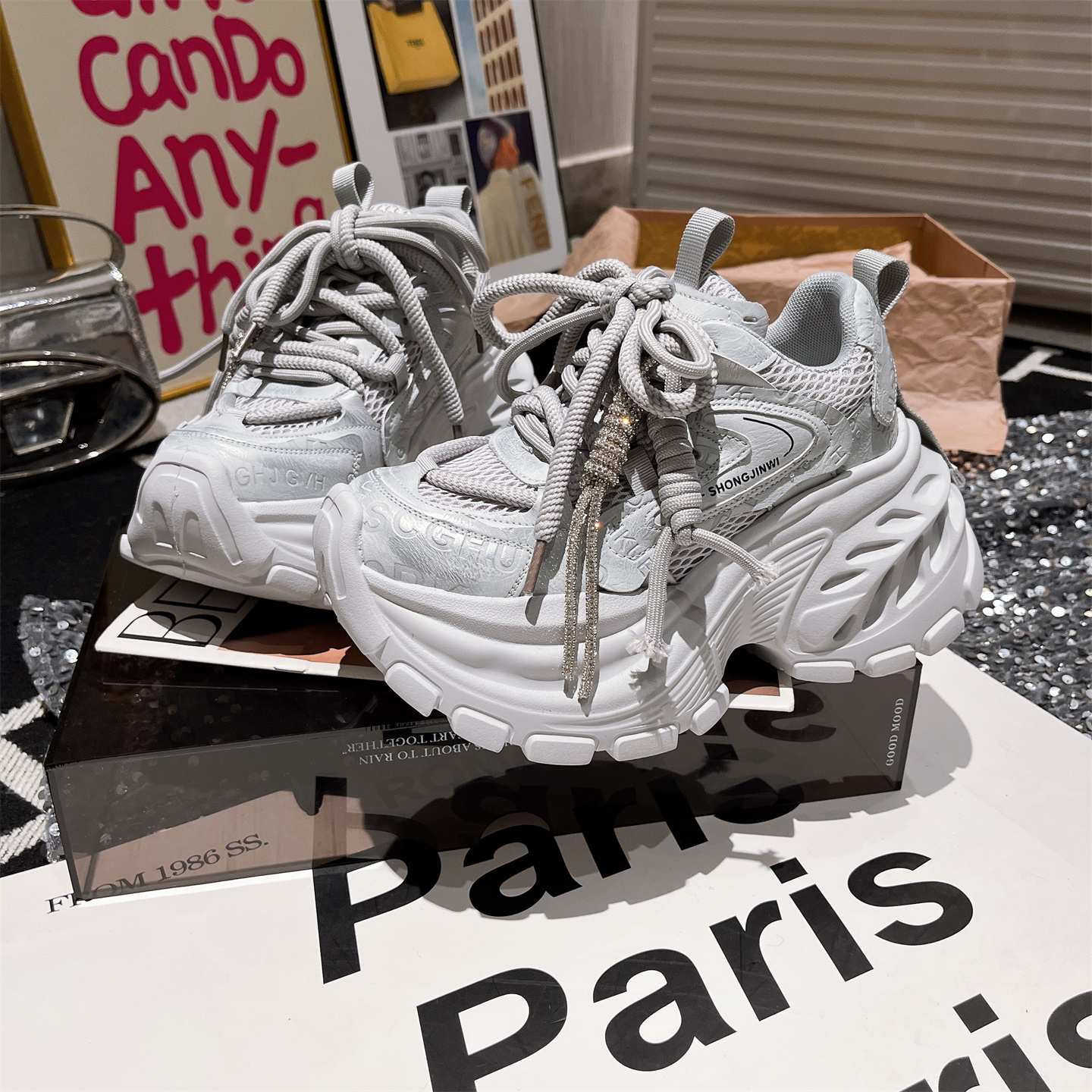 小白鞋增高休闲老爹鞋运动鞋女鞋