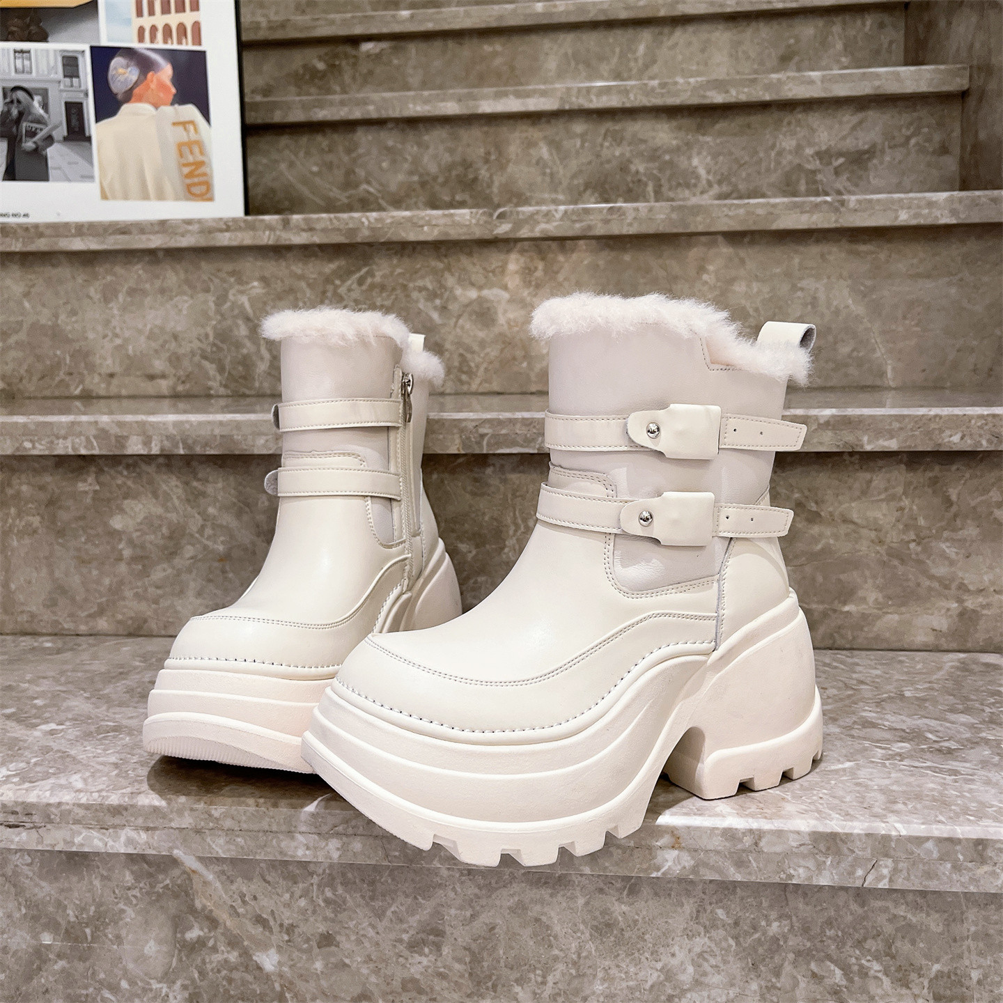 小个子8cm马丁靴机车靴短靴女鞋