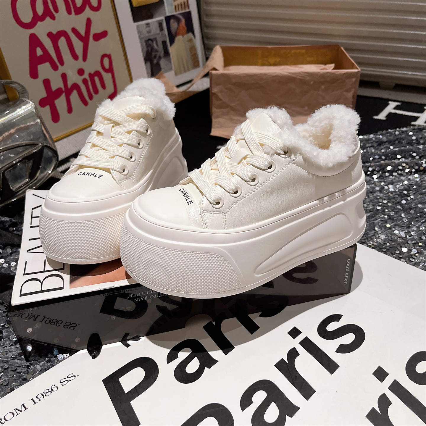 松糕休闲鞋板鞋小白鞋加绒女鞋