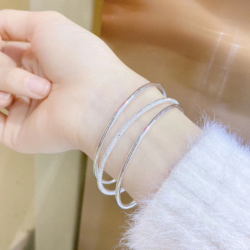 三生三世银手镯9999纯银手镯女时尚气质实心银手镯2025新款送女孩
