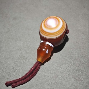 22.6mm天然缠丝玛瑙眼大佛头分体大三通文玩配饰藏传小元素diy