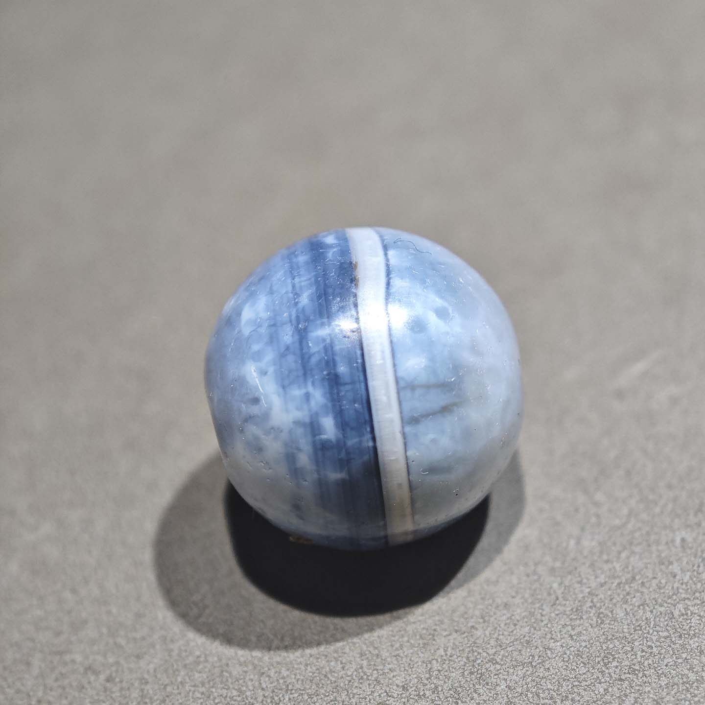 15.3MM藏传老灰皮蓝沁一线药师玛瑙珠子多宝手串配件配珠藏传diy