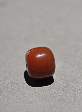 天然酱红缠丝唐球玛瑙桶珠散珠
