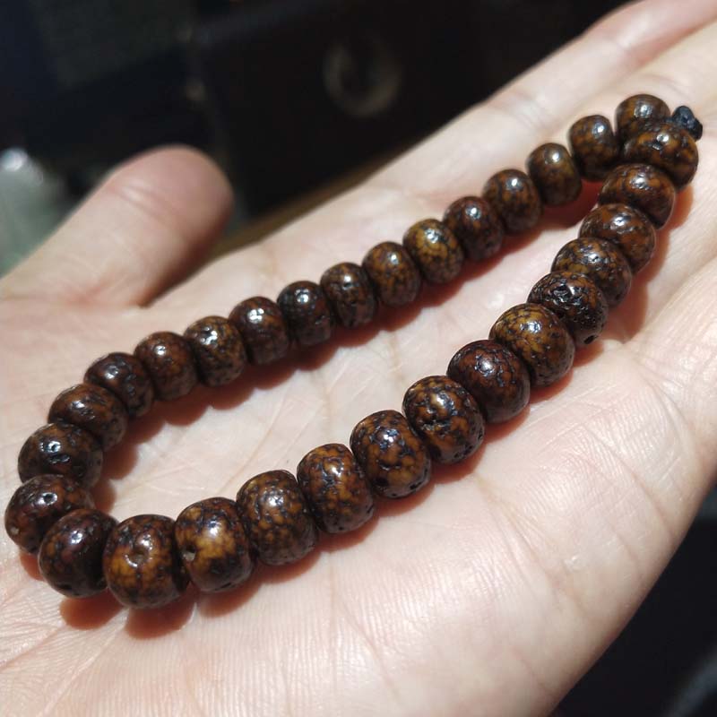 藏传老星月菩提子手串文玩配饰包老到代藏式9mm桶珠子
