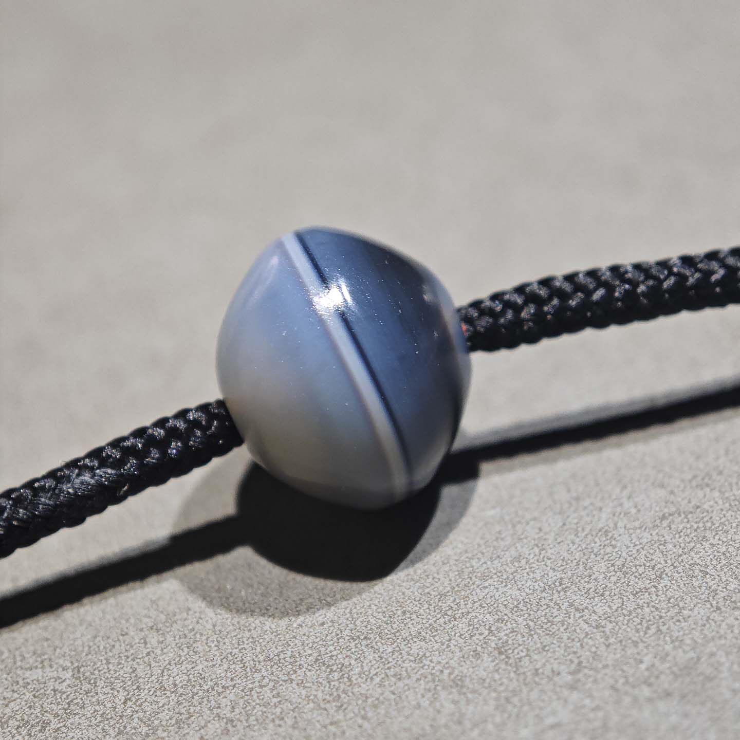 12.2MM藏传天然蓝沁一线药师玛瑙算盘珠子飞碟多宝手串佛珠配珠