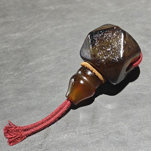 24MM藏传老唐八棱唐球玛瑙大佛头文玩配饰佛珠手串手持大三通