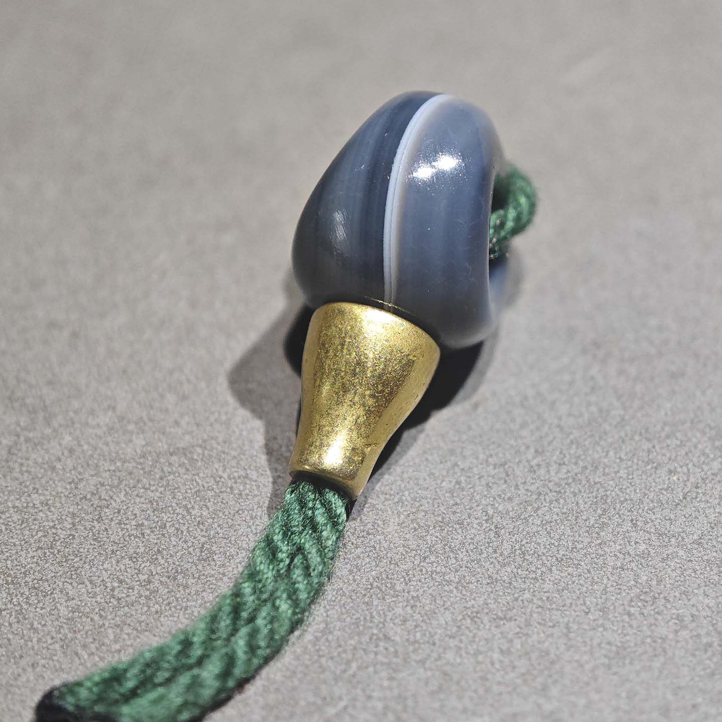 12MM天然蓝沁一线药师玛瑙老改斜切猪大肠佛头分体三通配件小元素