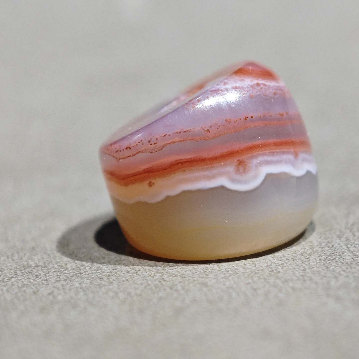 10MM天然朱砂天地一线药师玛瑙斜切猪大肠马蹄珠子佛珠手串配件