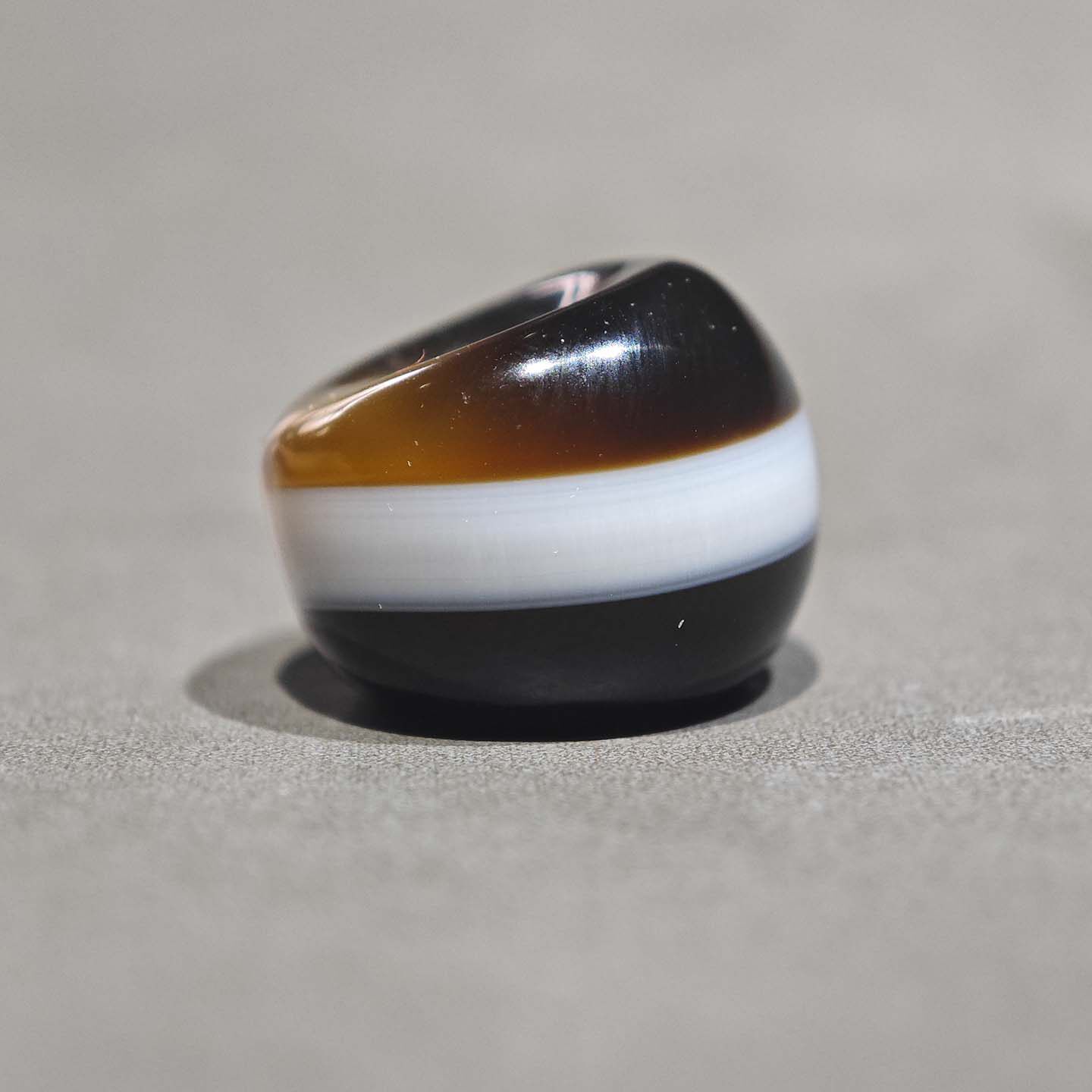 17.5MM天然宽线一线药师玛瑙斜切猪大肠马蹄珠子散珠佛珠手串配件