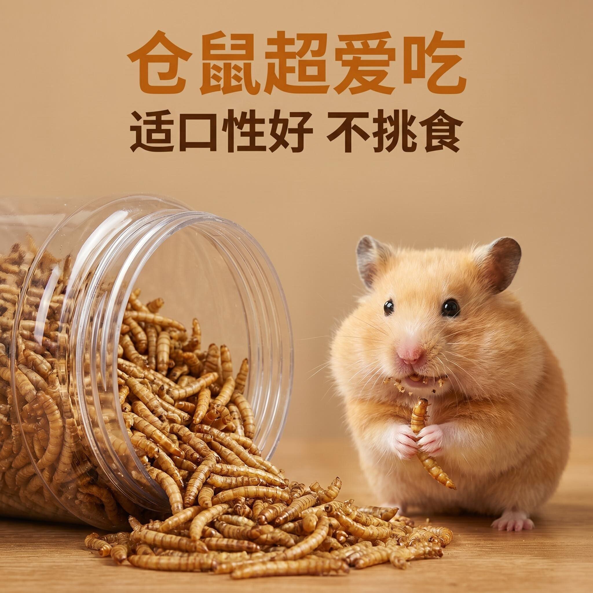营养面包虫干仓鼠零食高蛋白补钙低温慢烘无油炸无添加虫干互动
