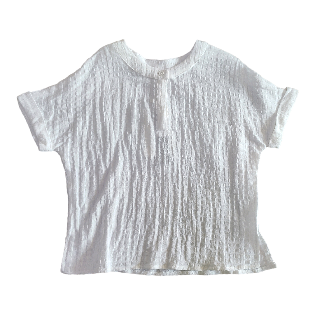 儿童夏季新款短袖衬衫男童韩版棉麻上衣男孩短袖T恤宽松休闲