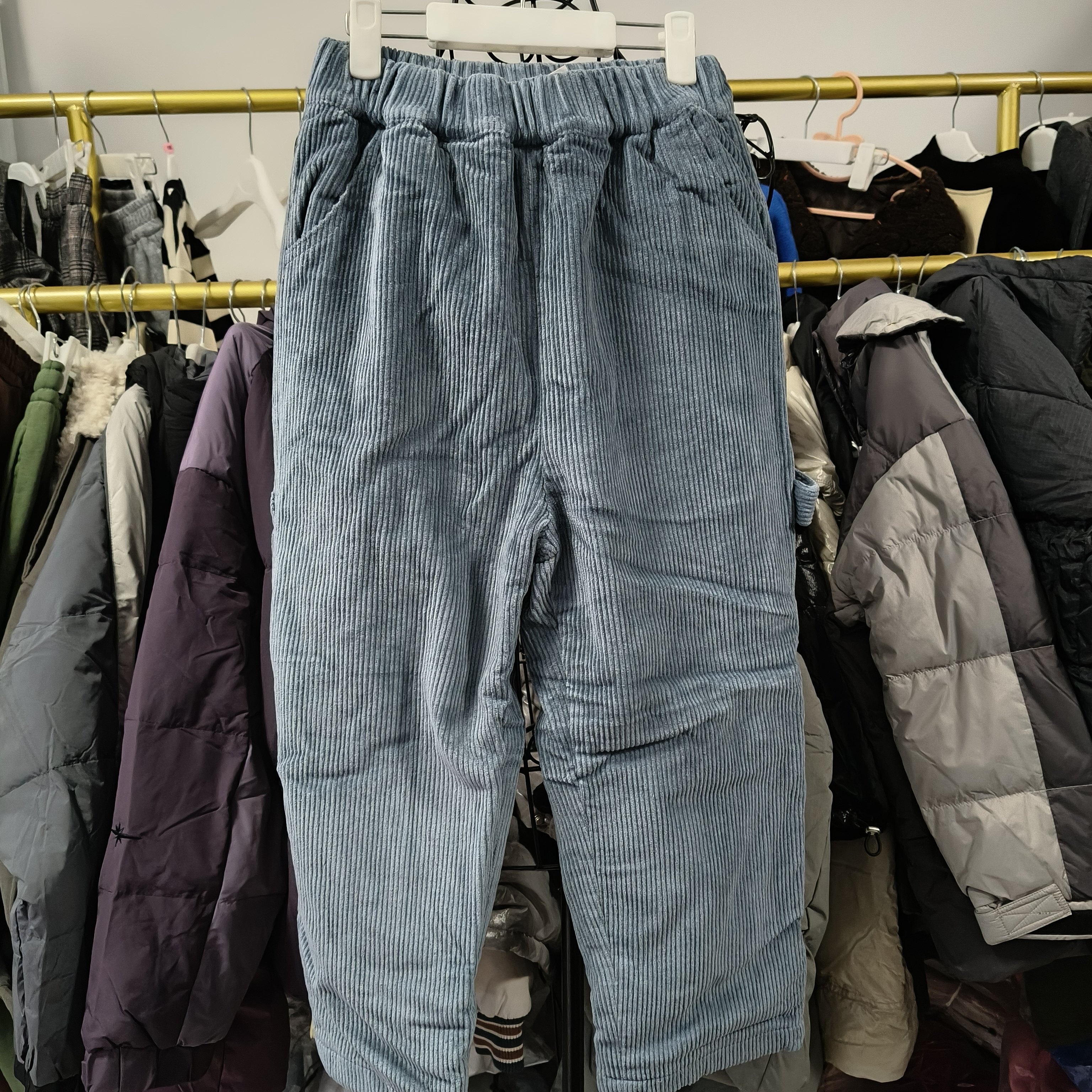 糖古儿童冬季灯芯绒加绒裤男女童加厚保暖长裤中大童休闲裤厚裤子