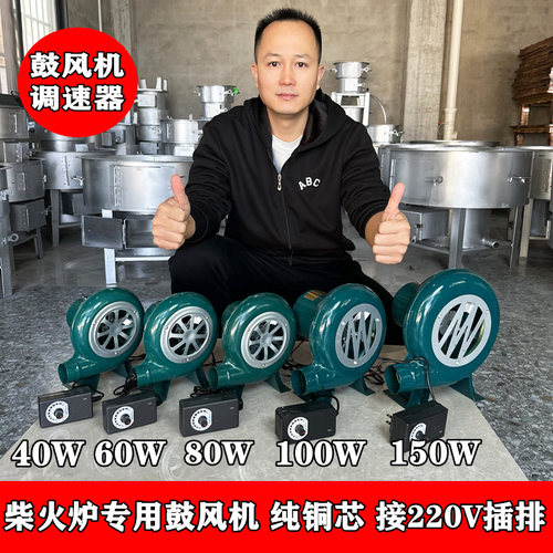220V交流鼓风机强风大功率可加调速器风机炉灶助燃离心风机铁壳
