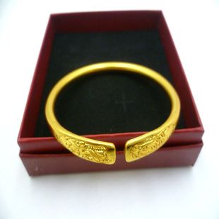 仿真越南沙金古法传承龙凤手镯假黄金哑光开口202616