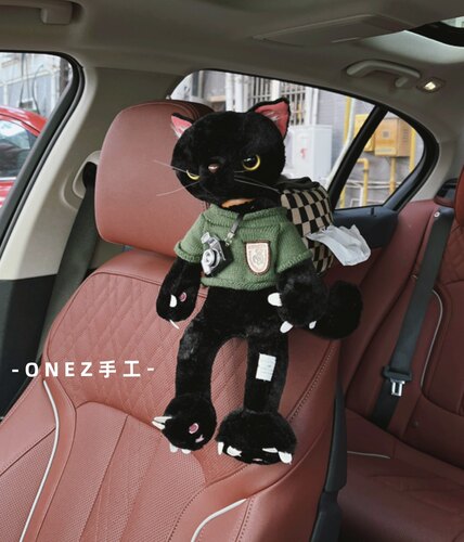 车载挂式纸巾盒猫咪纸巾盒