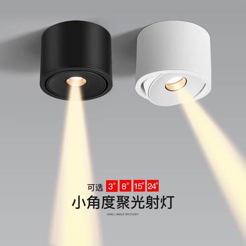 一束聚光射灯明装小角度茶室灯