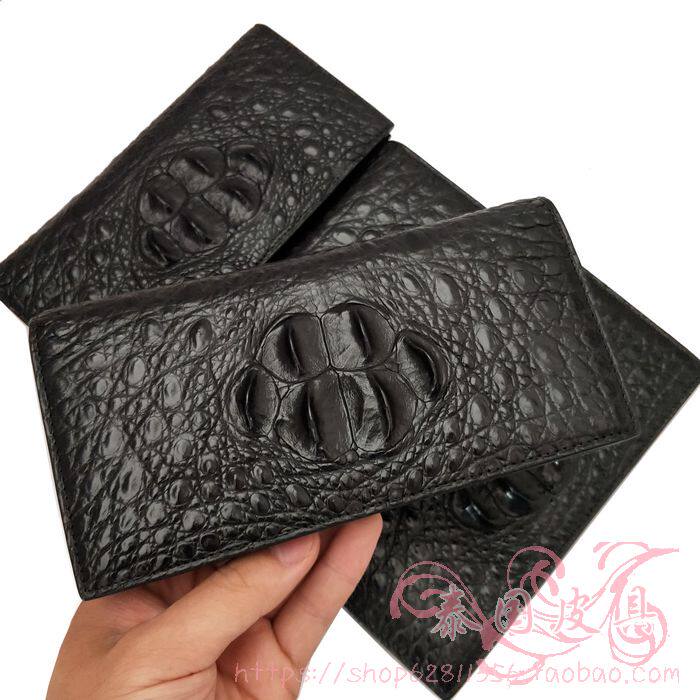 鳄鱼皮钱包男长款真皮正品商务时尚皮夹多功能超薄简约男士钱夹