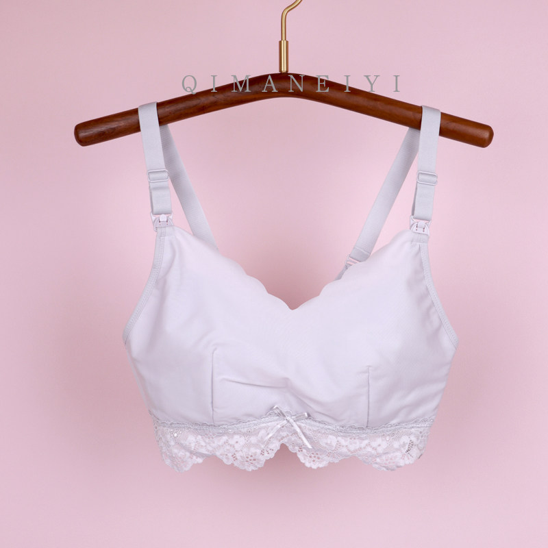 宜栖怀孕期孕妇内衣哺乳文胸罩产后全罩杯大胸夏季薄款喂奶背心式